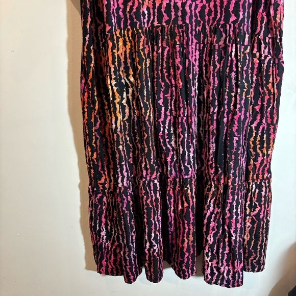 BLUE SKY Sz 3X Julie Electric Pink Tiered Short Sleeve V-Neck Dress New with Tag - Picture 12 of 12